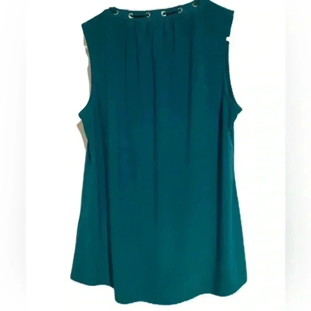 White House Black Market Women’s Sleeveless Blouse Top Turquoise Sz. XS - Picture 2 of 6